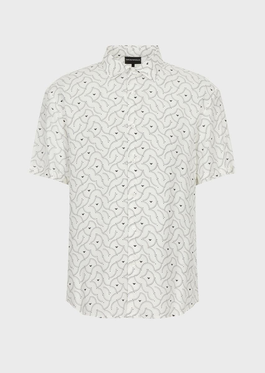 EMPORIO ARMANI - Camicia maniche corte in modal grafismo all over - Vittorio Citro Boutique