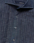 LARDINI - Camicia ricerca in twill di cotone indaco fiammato - Vittorio Citro Boutique