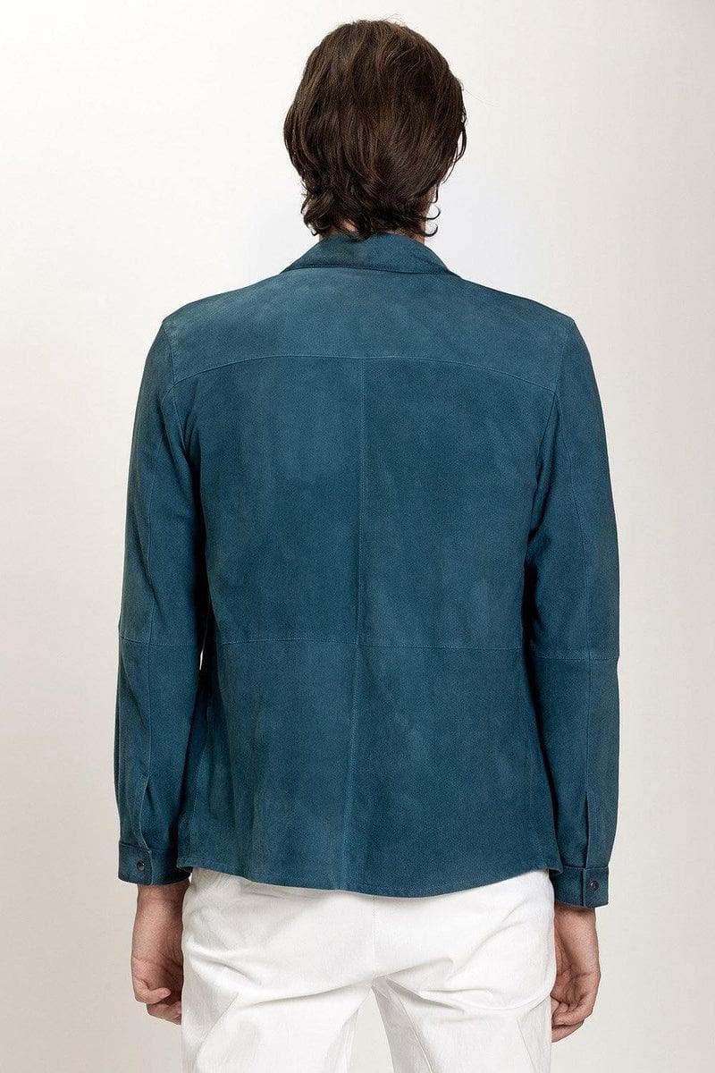 GALLOTTI - Camicia sfoderata in morbido camoscio cerato e lavato - Vittorio Citro Boutique