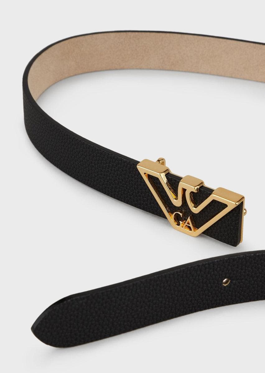 EMPORIO ARMANI - Cintura texture stampa cervo con placca aquila - Vittorio Citro Boutique