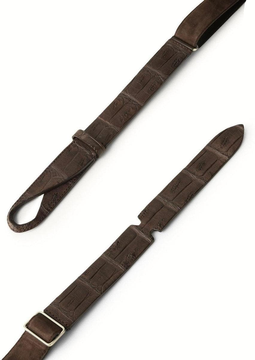 ORCIANI - Cintura nobuckle camoscio cocco in coccodrillo e camoscio - Vittorio Citro Boutique