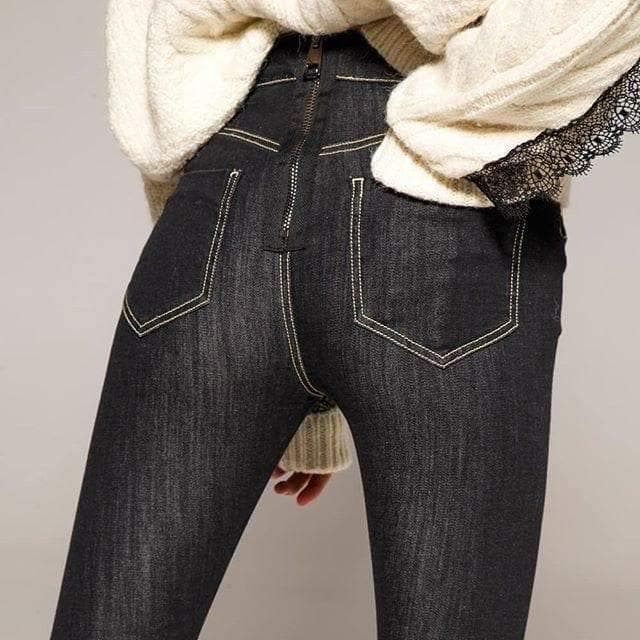 Jeans donna con zip posteriore REVISE BLUE VIBES - Denim con zip - Vittorio Citro Boutique