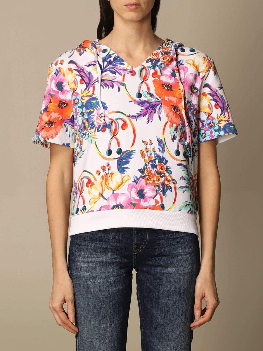 MOSCHINO - Felpa con stampa fiori - Vittorio Citro Boutique