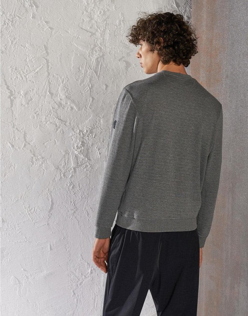 LARDINI - Felpa grigio melange in jersey - easy wear - Vittorio Citro Boutique
