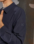 LARDINI - Giacca camicia blu in tessuto tecnico - easy wear - Vittorio Citro Boutique