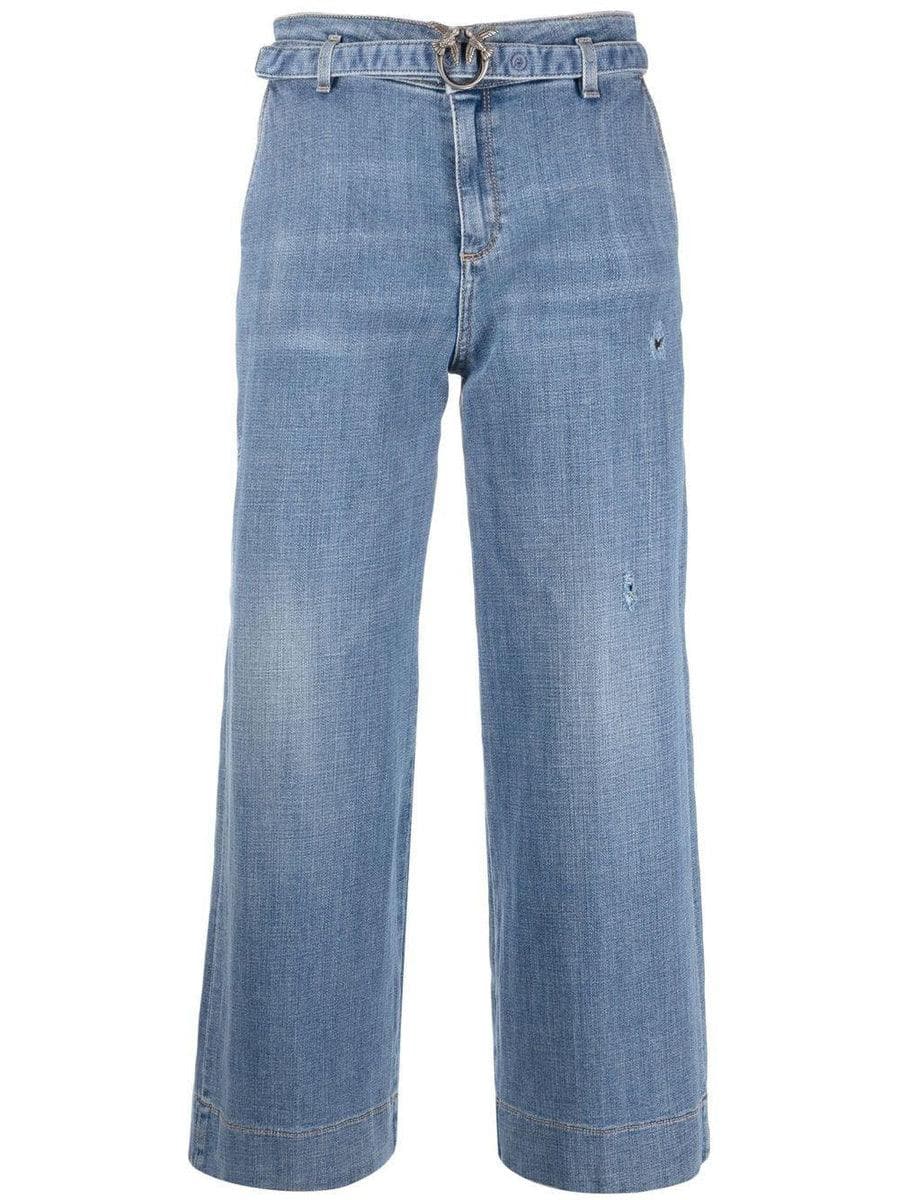 PINKO - Jeans crop con fibbia Love Birds - Vittorio Citro Boutique