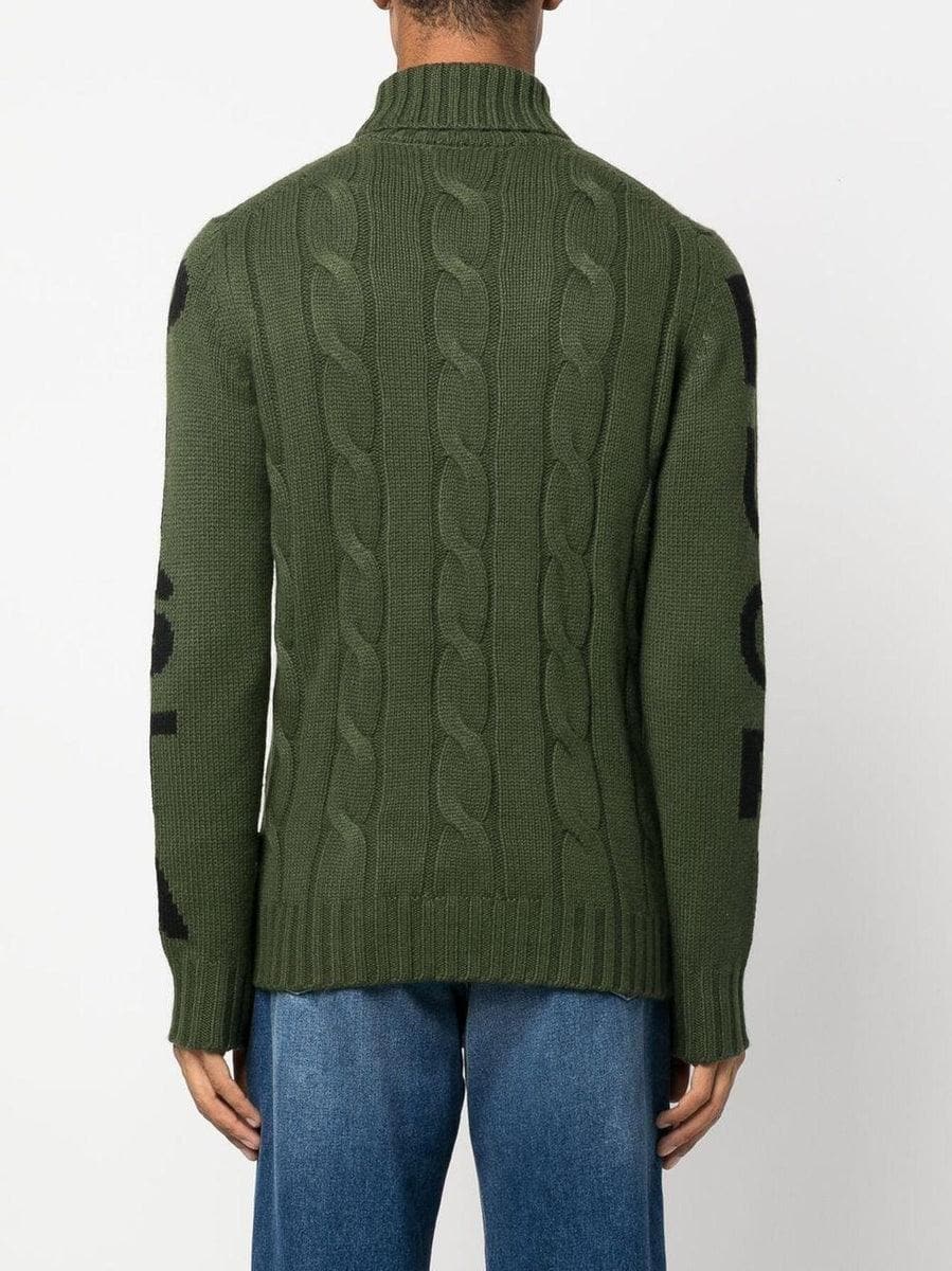 MC2 SAINT BARTH - Maglione dolcevita uomo a trecce con stampa - Vittorio Citro Boutique