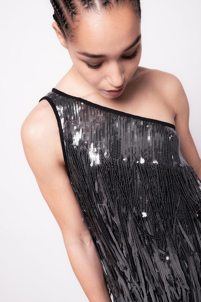 PINKO - MINI ABITO PAILLETTES CON FRANGE - Vittorio Citro Boutique