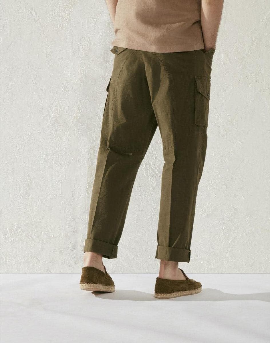 LARDINI - Pantalone cargo verde in cotone rip-stop - military - Vittorio Citro Boutique