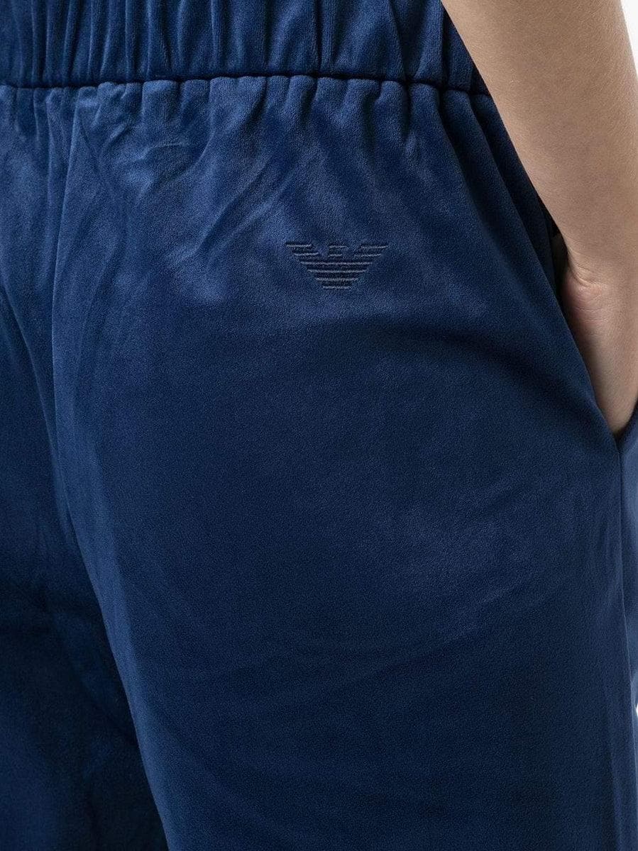 EMPORIO ARMANI - Pantalone effetto velluto con logo ricamato - Vittorio Citro Boutique