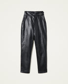 TWINSET - Pantaloni effetto pelle con fibbia - Vittorio Citro Boutique