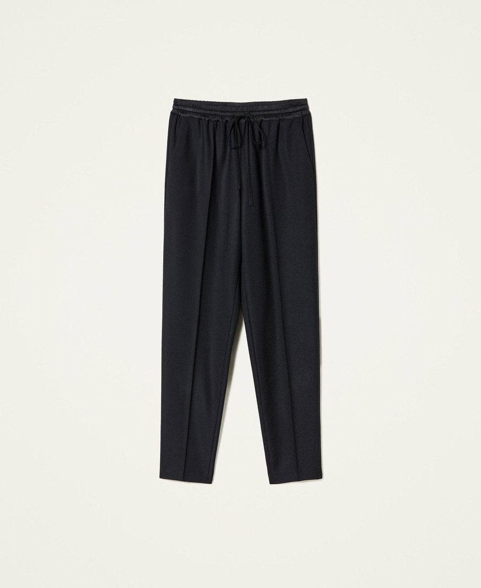 TWINSET - Pantaloni in misto lana con elastico - Vittorio Citro Boutique