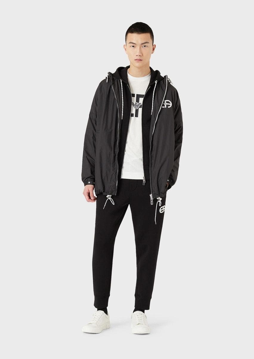 EMPORIO ARMANI - Pantaloni jogger con ricamo logo r-eacreate - Vittorio Citro Boutique