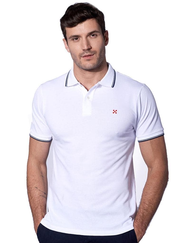 MC2 SAINT BARTH - Polo in piquet  con logo St. Barth check - Vittorio Citro Boutique