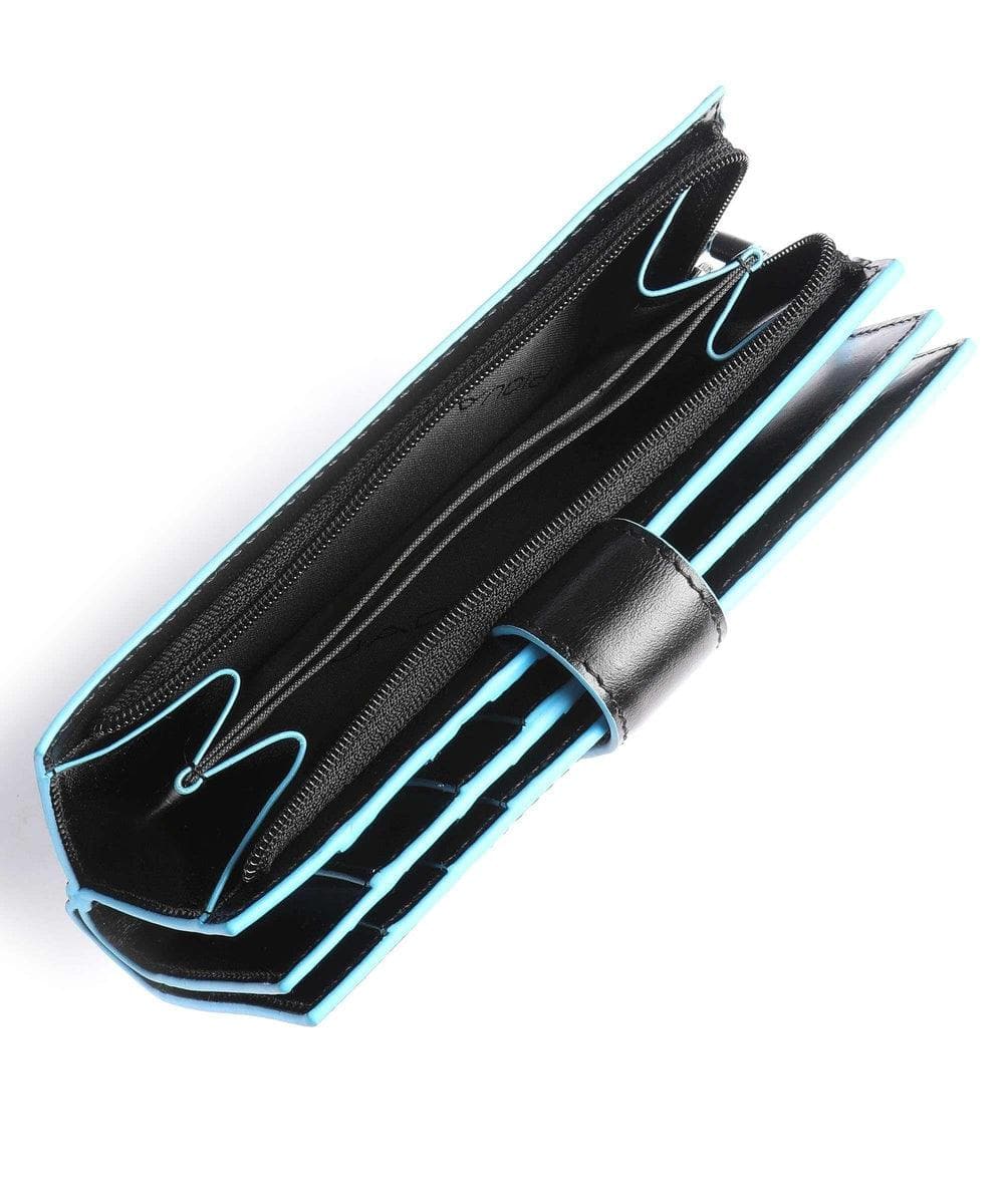 PIQUADRO - Portafoglio donna con porta monete e porta carte di credito blue square - Vittorio Citro Boutique