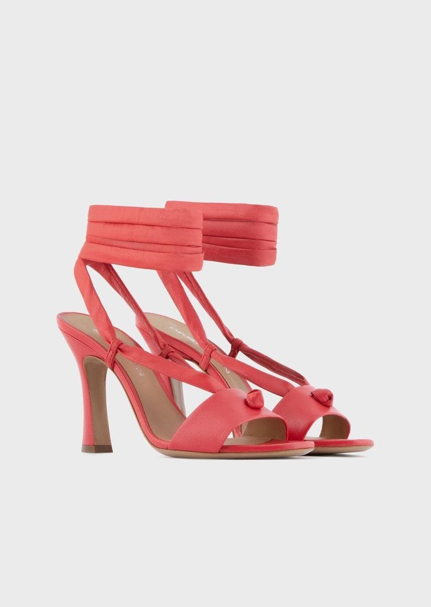 EMPORIO ARMANI - Sandali in pelle con lacci alla caviglia - Vittorio Citro Boutique