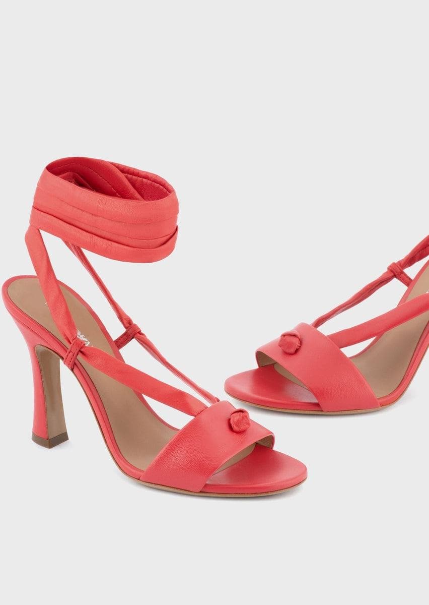 EMPORIO ARMANI - Sandali in pelle con lacci alla caviglia - Vittorio Citro Boutique