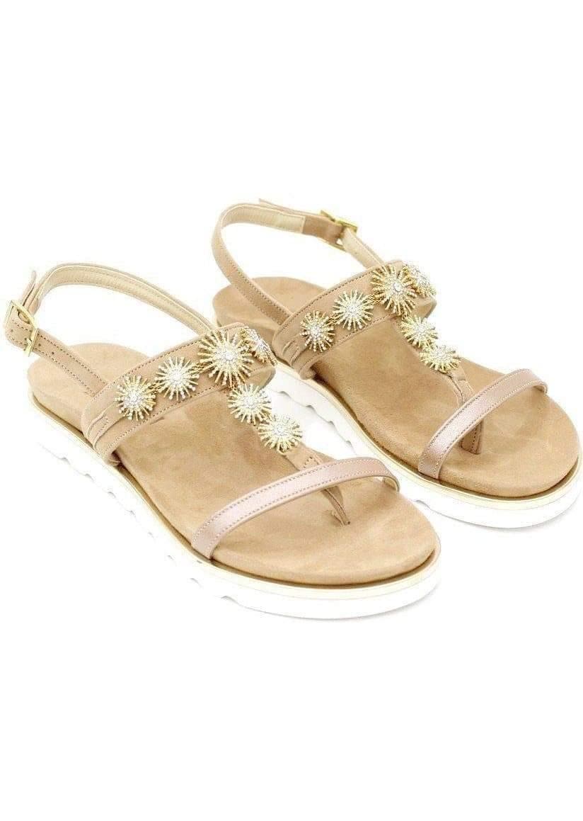 LAVORAZIONE ARTIGIANALE - Sandalo perlato beige sole - Vittorio Citro Boutique