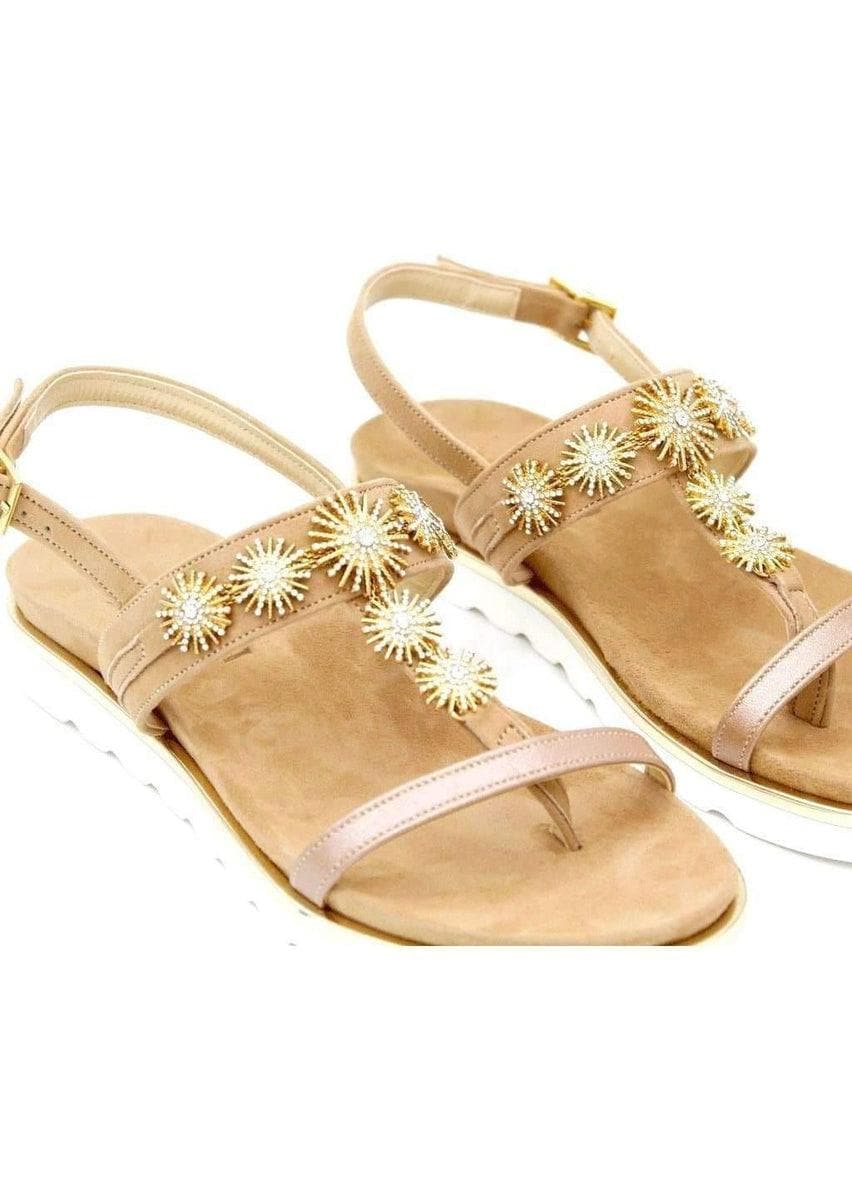 LAVORAZIONE ARTIGIANALE - Sandalo perlato beige sole - Vittorio Citro Boutique