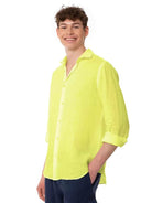 Camicia uomo in lino giallo fluo - Vittorio Citro Boutique
