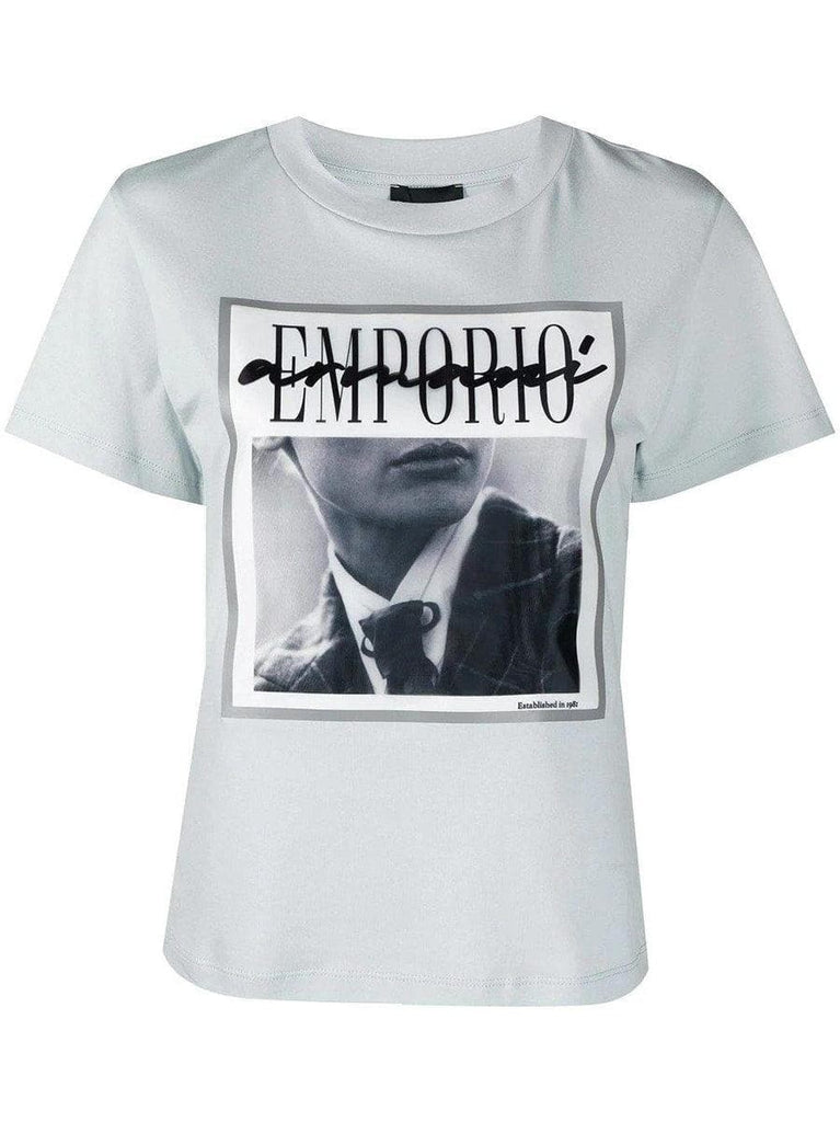 EMPORIO ARMANI - T-shirt con stampa fotografica su organza effetto 3d - Vittorio Citro Boutique