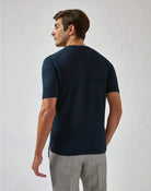 LARDINI - T-shirt in lino blu - Vittorio Citro Boutique