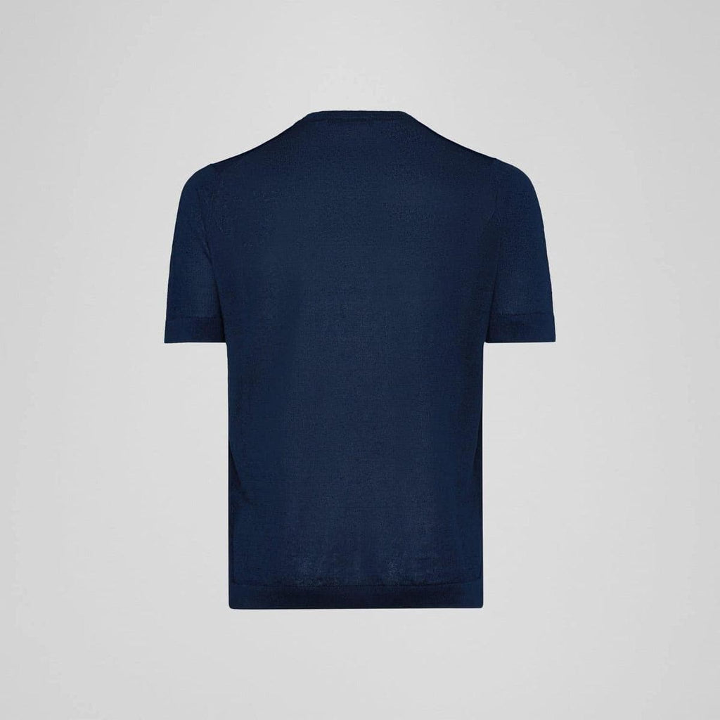 LARDINI - T-shirt in lino blu - Vittorio Citro Boutique