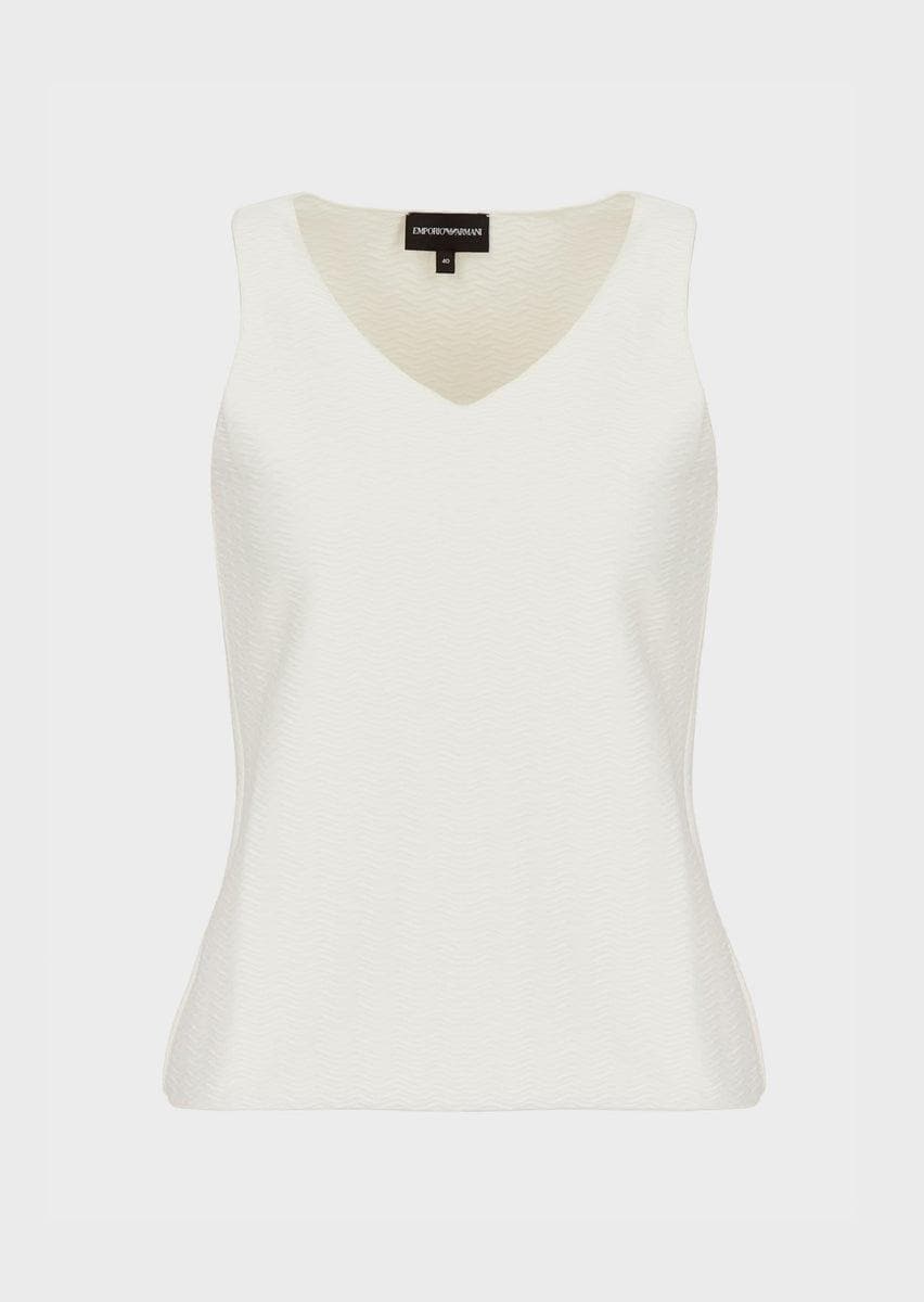 EMPORIO ARMANI - Top con motivo jacquard onde a rilievo - Vittorio Citro Boutique