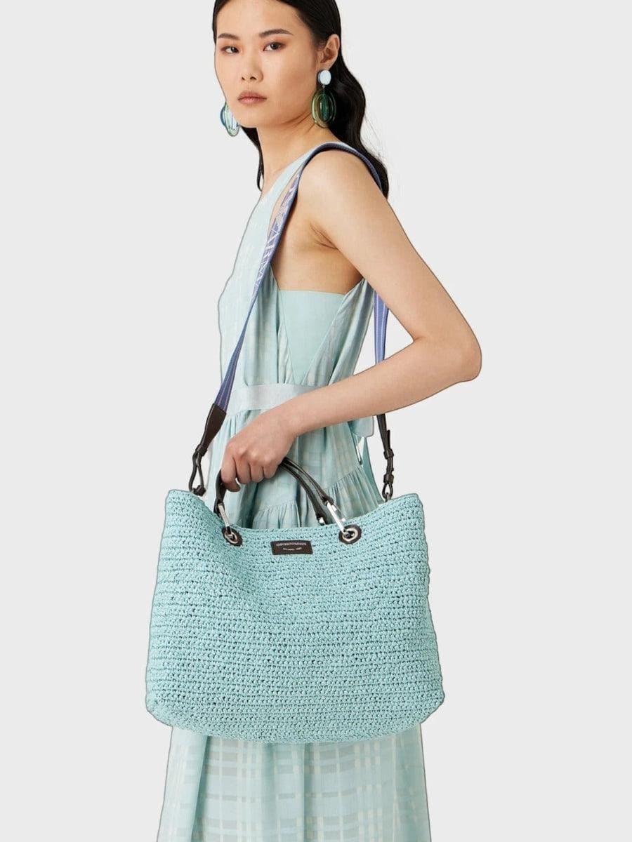 Shopper MyEA Bag media in paglia matelassé - Vittorio Citro Boutique