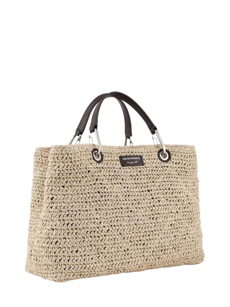 Shopper MyEA Bag media in paglia matelassé - Vittorio Citro Boutique