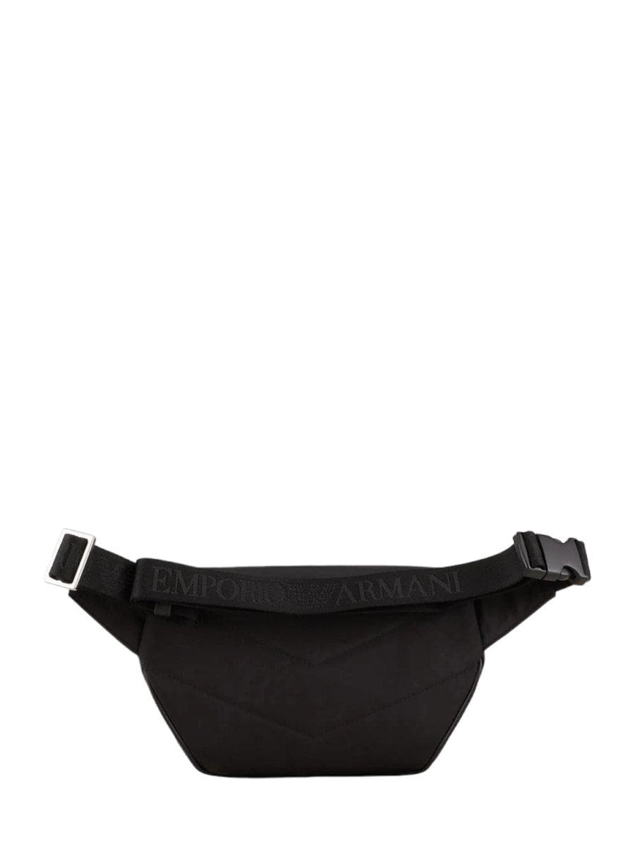 Marsupio in pelle rigenerata saffiano con placchetta aquila - Vittorio Citro Boutique