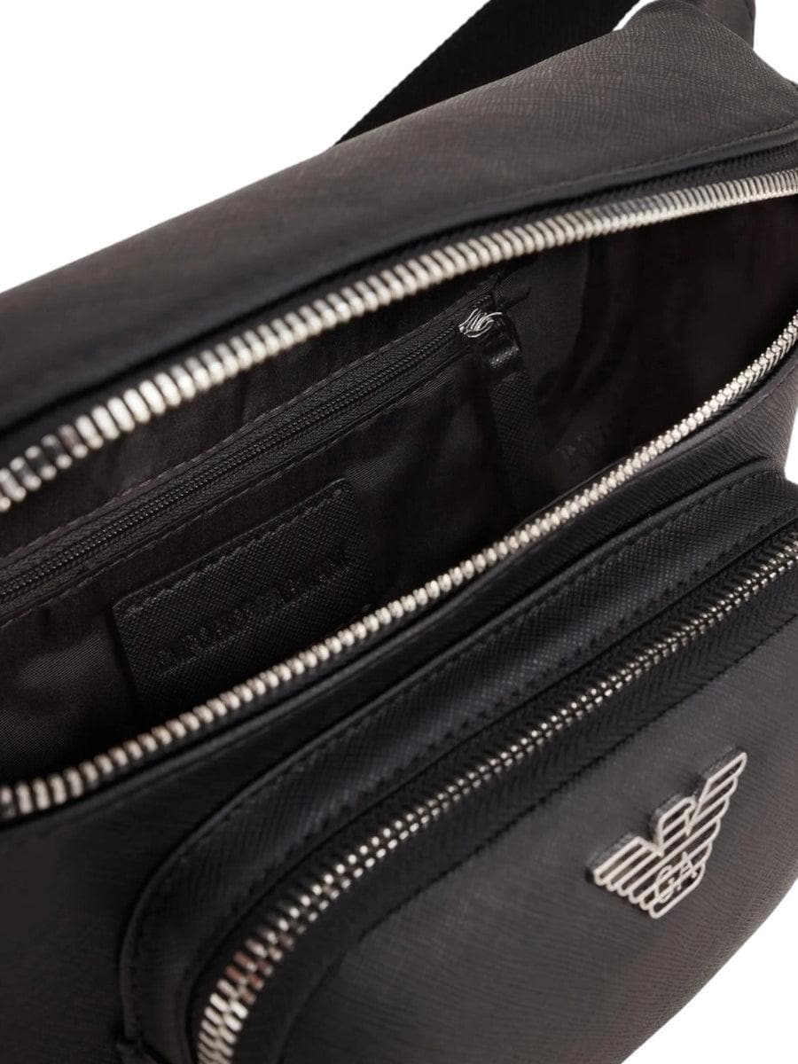 Marsupio in pelle rigenerata saffiano con placchetta aquila - Vittorio Citro Boutique