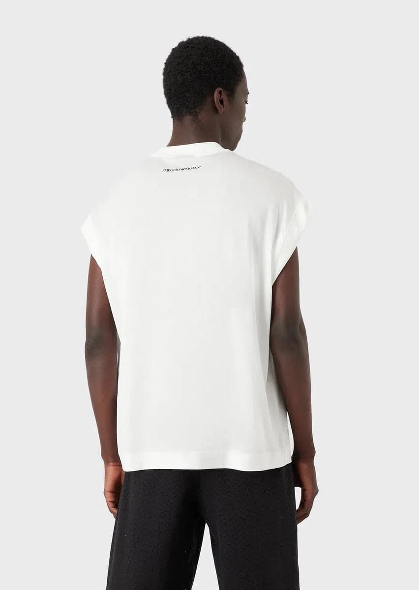 T-shirt loose fit in jersey misto Tencel stampa macaco - Vittorio Citro Boutique