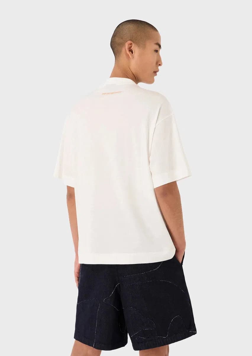 T-shirt loose fit in jersey misto Tencel stampa macaco - Vittorio Citro Boutique