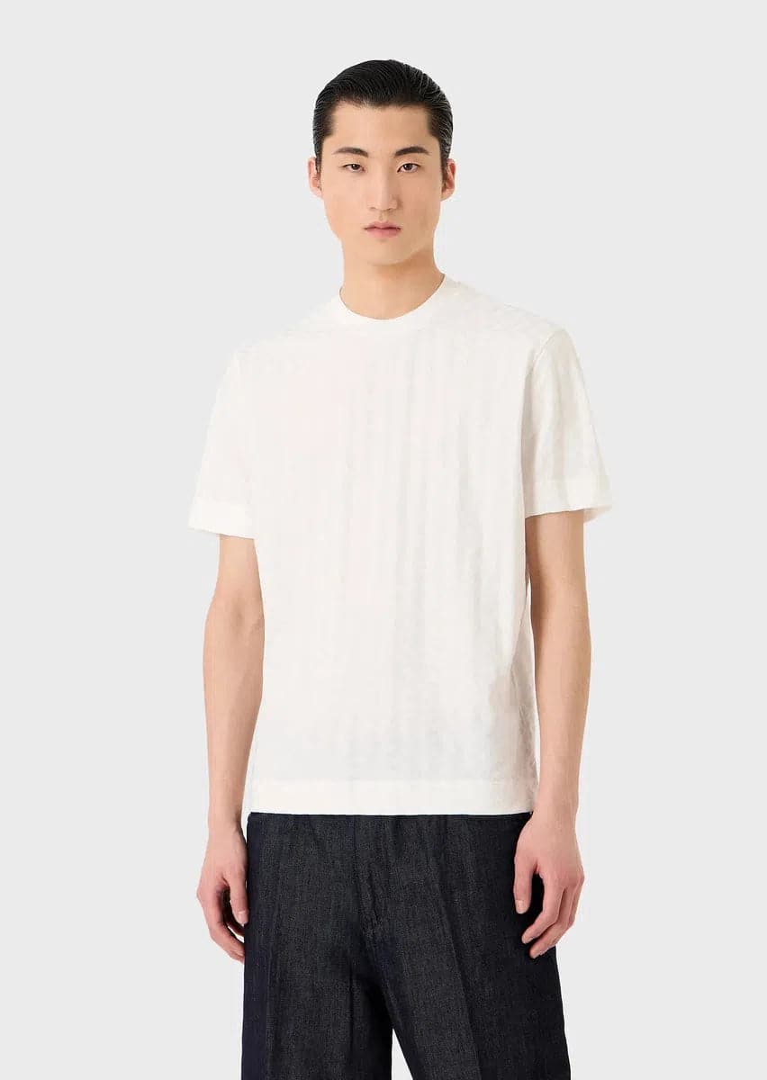 T-shirt in jersey motivo jacquard all over - Vittorio Citro Boutique