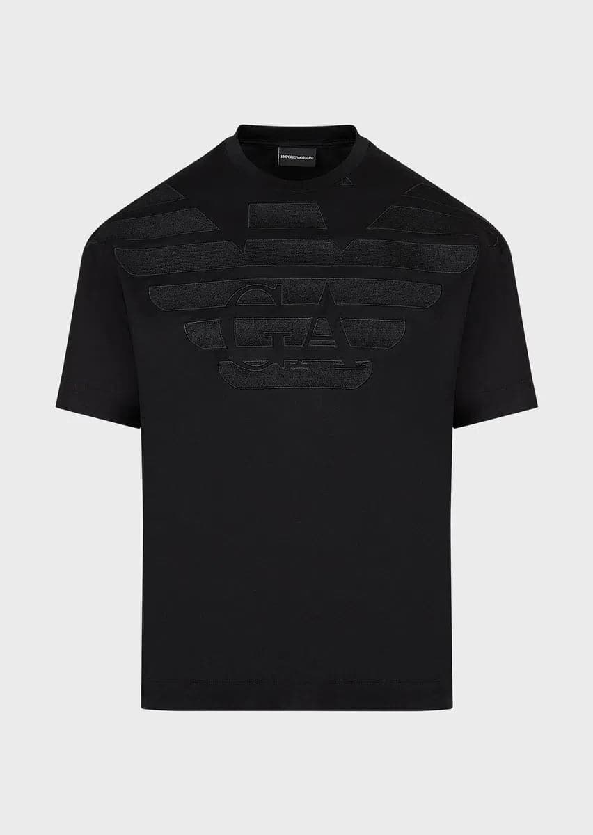 T-shirt in jersey misto Tencel con maxi ricamo logo - Vittorio Citro Boutique