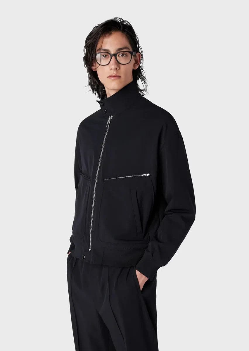 Blouson con zip in nylon tecnico bi-stretch water repellent - Vittorio Citro Boutique