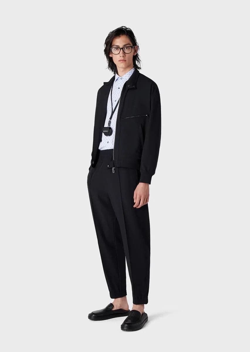 Blouson con zip in nylon tecnico bi-stretch water repellent - Vittorio Citro Boutique