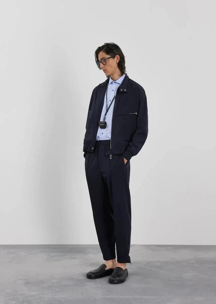 Blouson con zip in nylon tecnico bi-stretch water repellent - Vittorio Citro Boutique